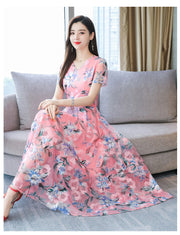 Floral Long Skirt Plus Size Women's Printed Dress
