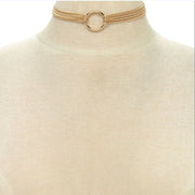 Long Body Chain Metal Ring Decoration Necklace