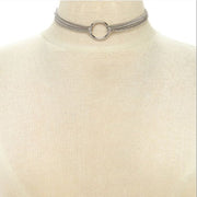 Long Body Chain Metal Ring Decoration Necklace