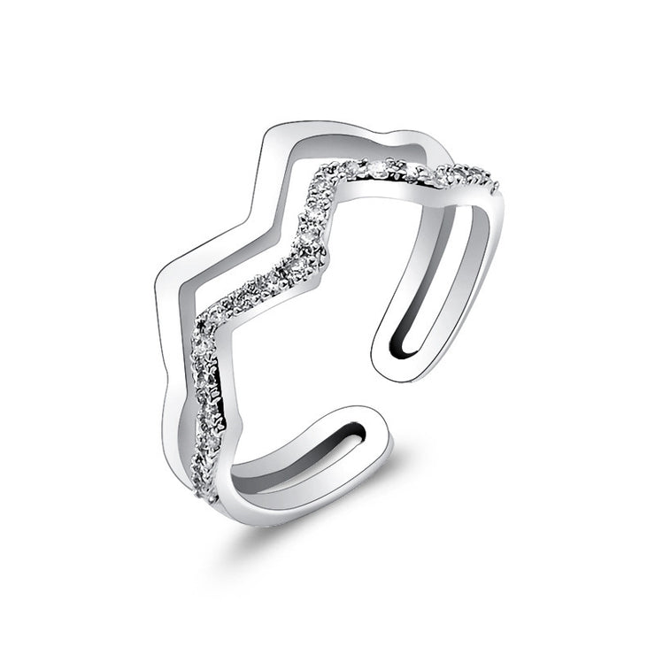 Personalized Double-layer Wave Ring For Women