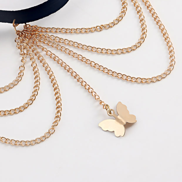 Multi Layered Butterfly Tassel Body Chain