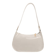 Underarm Bag Women's Portable Patent Leather Solid Color Glossy Crossbody Bag