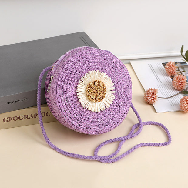 Pastoral Style Raffia Bag Woven Mobile Phone Bag Crossbody