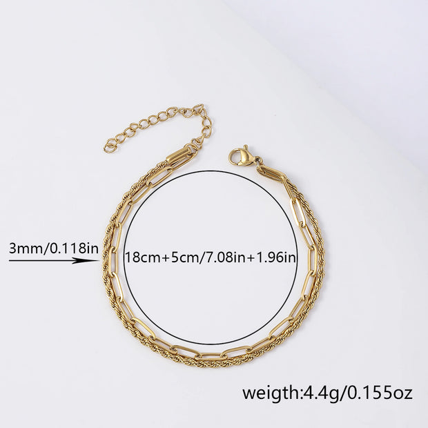 Titanium Steel Twist Female Niche Twin Bracelet