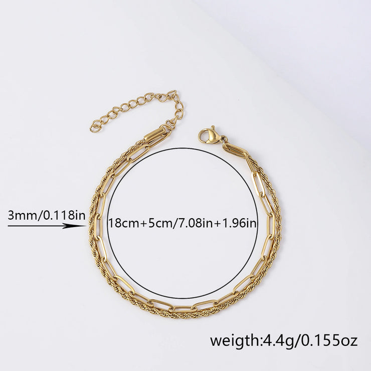Titanium Steel Twist Female Niche Twin Bracelet