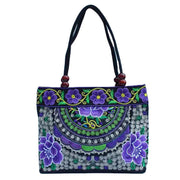 Ethnic Style Embroidered Handbag Wooden Bead Lace Bag