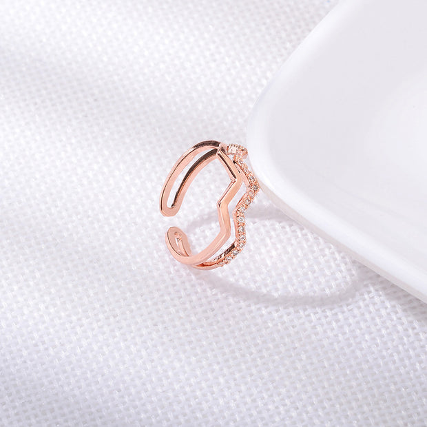 Personalized Double-layer Wave Ring For Women