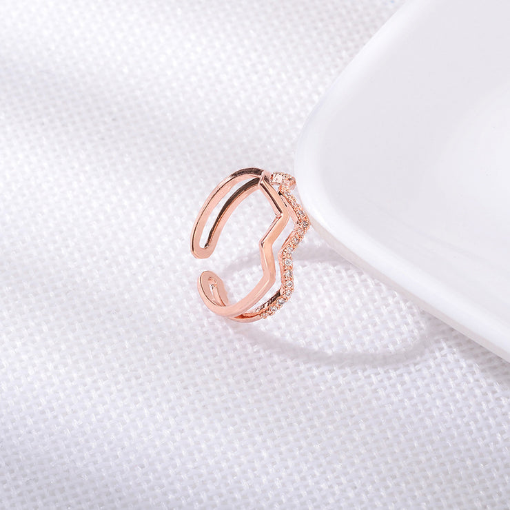 Personalized Double-layer Wave Ring For Women