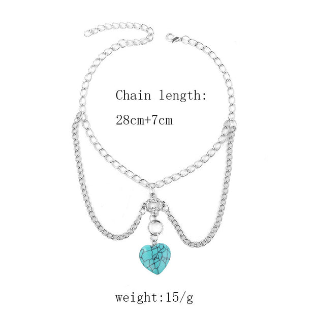 Ins Creative Delicate Turquoise Body Chain Jewelry