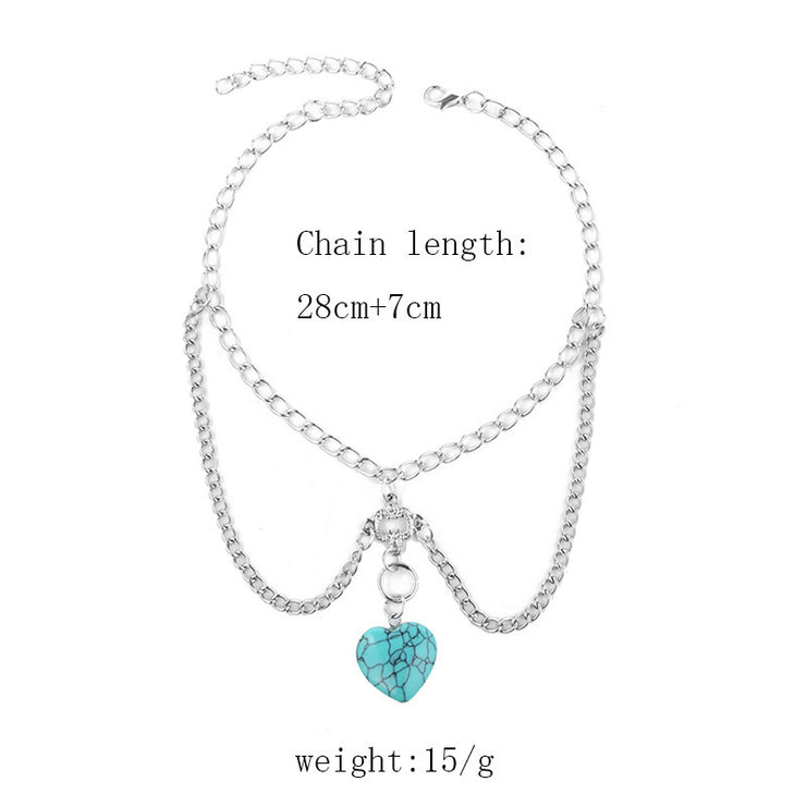Ins Creative Delicate Turquoise Body Chain Jewelry