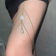 Female Shell Tassel Double Layer Thigh Chain Body Ornament