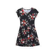 Short-sleeved Trapeze Dress For Women, Spring And Summer