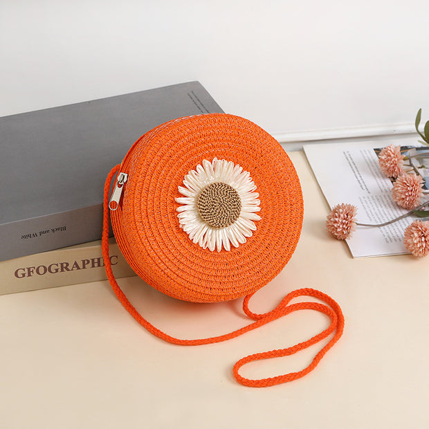 Pastoral Style Raffia Bag Woven Mobile Phone Bag Crossbody