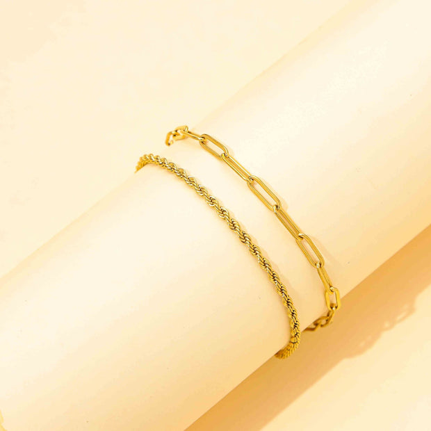 Titanium Steel Twist Female Niche Twin Bracelet