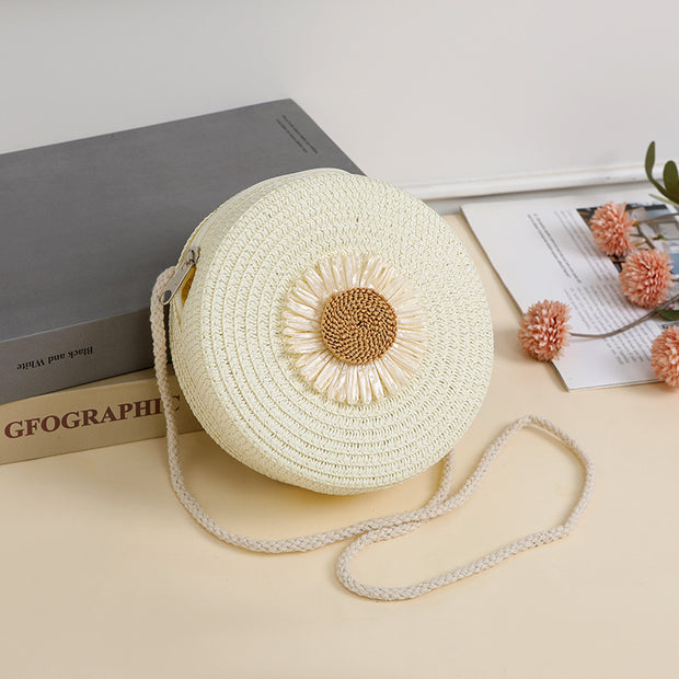 Pastoral Style Raffia Bag Woven Mobile Phone Bag Crossbody