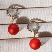 Women's High-grade Banquet Style Diamond-embedded Circle Autumn And Winter Earrings