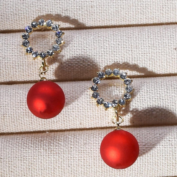 Women's High-grade Banquet Style Diamond-embedded Circle Autumn And Winter Earrings