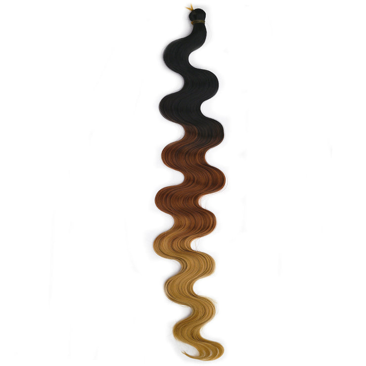 European And American Style Wig Wine Red Big Wave Chemical Fiber Braided Hair Crochet Hair Extension