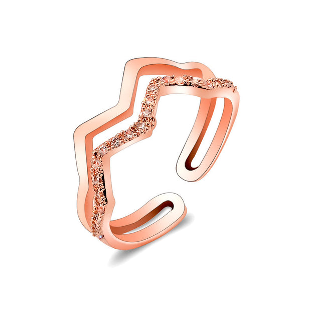Personalized Double-layer Wave Ring For Women