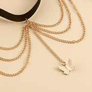 Multi Layered Butterfly Tassel Body Chain