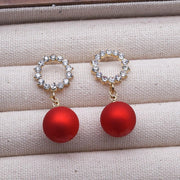 Women's High-grade Banquet Style Diamond-embedded Circle Autumn And Winter Earrings