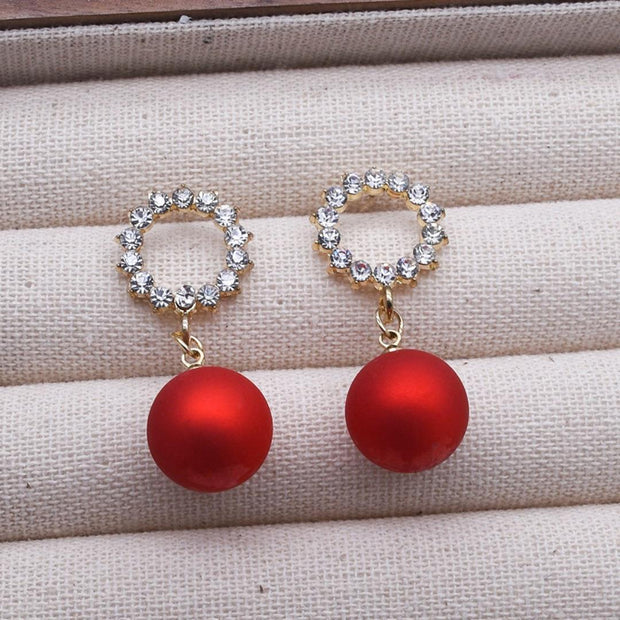 Women's High-grade Banquet Style Diamond-embedded Circle Autumn And Winter Earrings