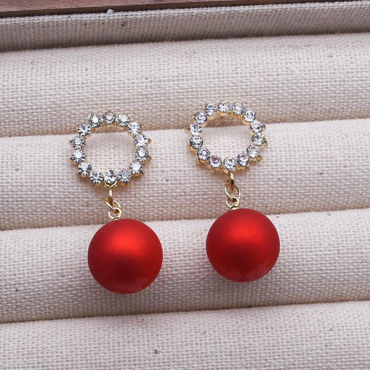 Women's High-grade Banquet Style Diamond-embedded Circle Autumn And Winter Earrings