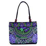 Ethnic Style Embroidered Handbag Wooden Bead Lace Bag