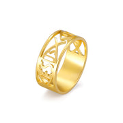 Titanium Steel Semi-hollow Men's And Women's Same Stainless Steel Ring