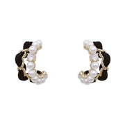 Black Velvet Water Drop Ear Ring High-grade Metal Stud Earrings