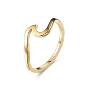 Women's Pure Color Wave Light Creative Design Titanium Steel Ring