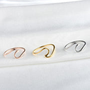Women's Pure Color Wave Light Creative Design Titanium Steel Ring