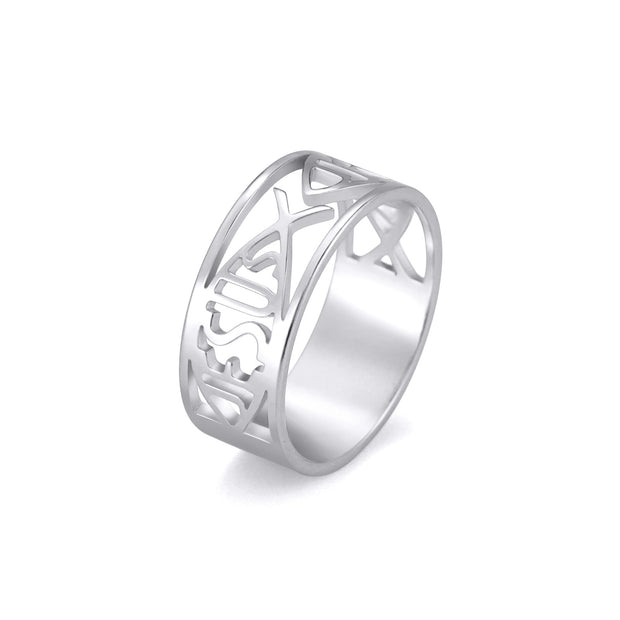 Titanium Steel Semi-hollow Men's And Women's Same Stainless Steel Ring