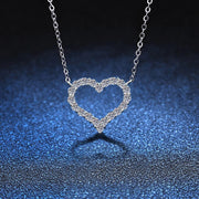 Hollowed Heart Shape Simple Heart-shaped Necklace Female Clavicle Chain