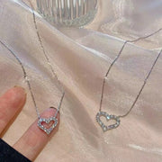 Hollowed Heart Shape Simple Heart-shaped Necklace Female Clavicle Chain