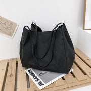 Solid Color Women's Simple Artistic Canvas Handbag Large Capacity Shopping Bag