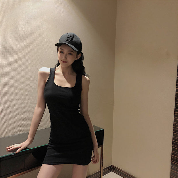 Suspender Skirt Short Sheath Dress