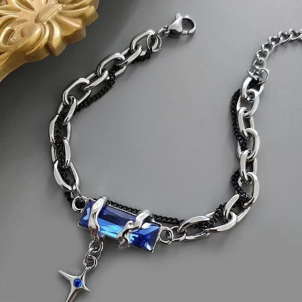 Black Diamond Star Body Winding Bracelet For Men
