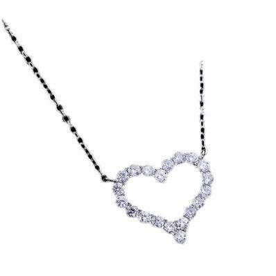 Hollowed Heart Shape Simple Heart-shaped Necklace Female Clavicle Chain