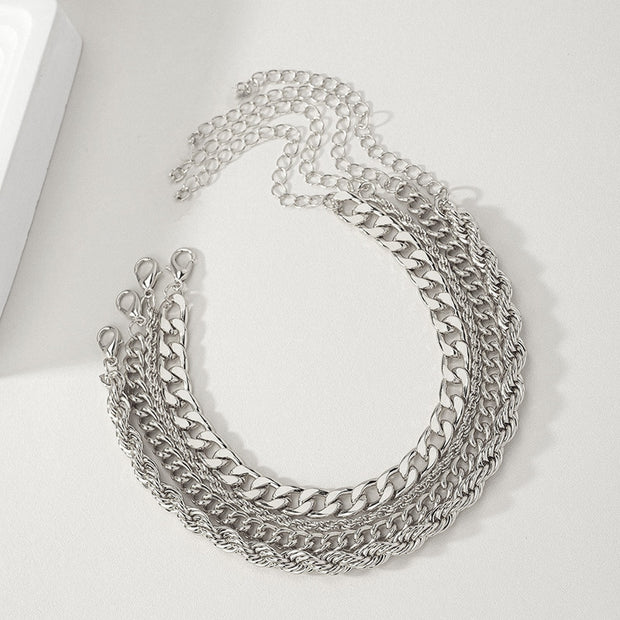 Vintage Hemp Flowers Chain Twin Bracelet