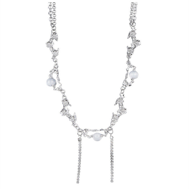 White Moonlight Zircon Clavicle Chain Female High-grade Sweet Cool
