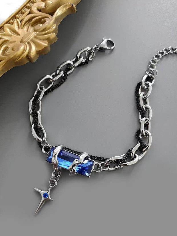 Black Diamond Star Body Winding Bracelet For Men
