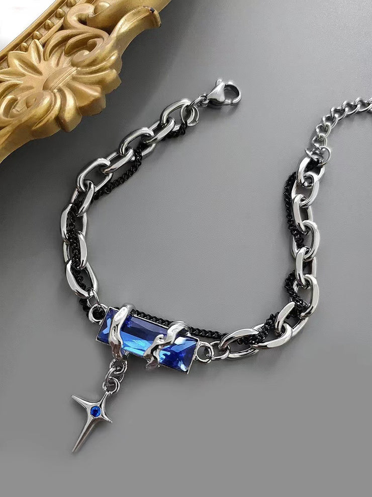 Black Diamond Star Body Winding Bracelet For Men