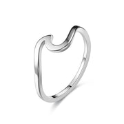 Women's Pure Color Wave Light Creative Design Titanium Steel Ring