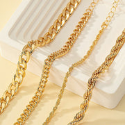 Vintage Hemp Flowers Chain Twin Bracelet