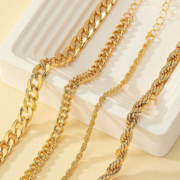 Vintage Hemp Flowers Chain Twin Bracelet