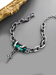 Black Diamond Star Body Winding Bracelet For Men