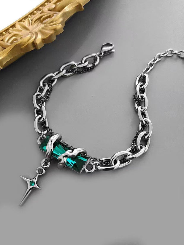 Black Diamond Star Body Winding Bracelet For Men