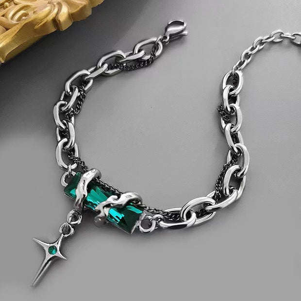 Black Diamond Star Body Winding Bracelet For Men