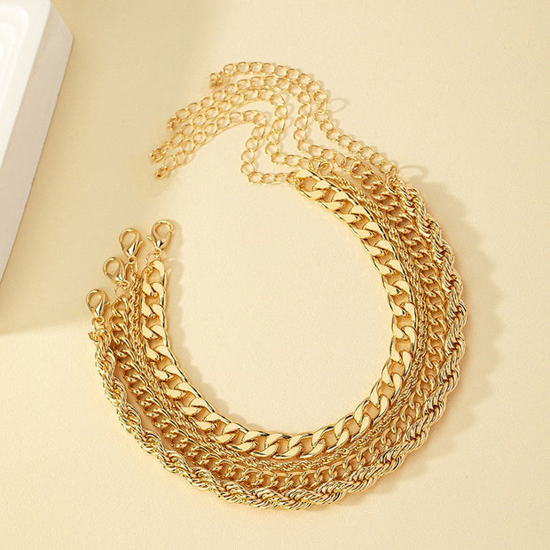 Vintage Hemp Flowers Chain Twin Bracelet